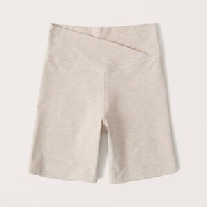 Abercrombie & Fitch V-Waistband Contour Bike Shorts Sandy Beach Cream Tan XS
